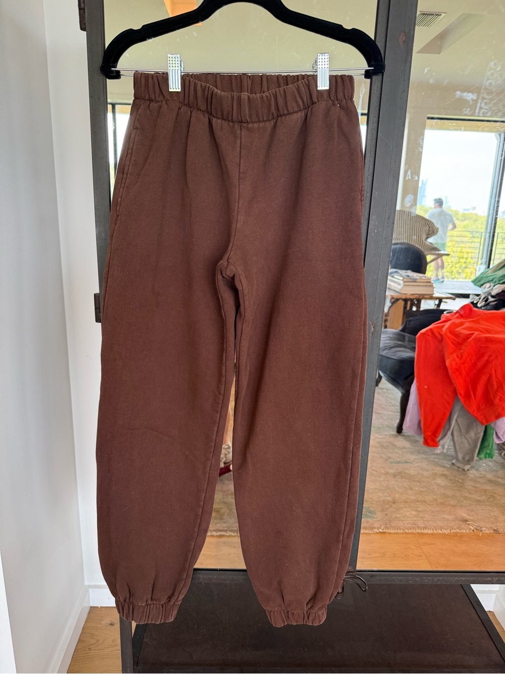 Brandy Melville Chocolate Brown Elastic Waist Joggers